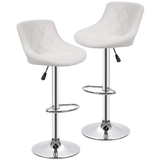 Easy Back Rest White Comfy Leatherette Style Bar Stool