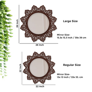  Modern Decorative Round Wooden Wall Mirror