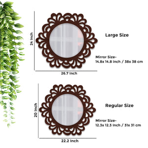  Decorative Round Wooden Wall Mirror