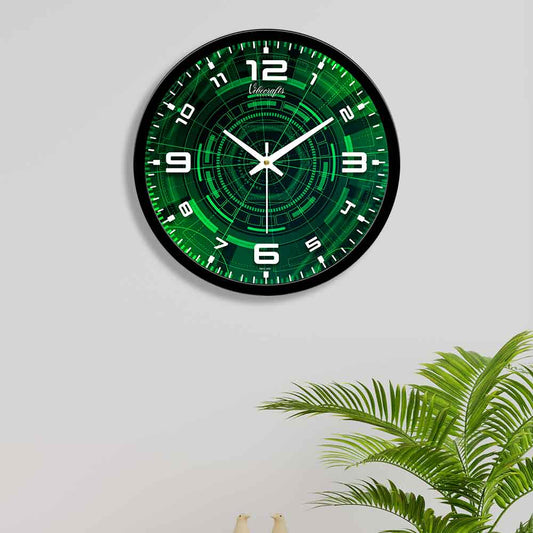 Green Pattern Designer Wall Clock