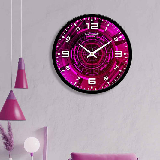 Pink Pattern Designer Wall Clock