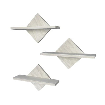  Trangle Shaped Wooden Wall Shelf Set of Three