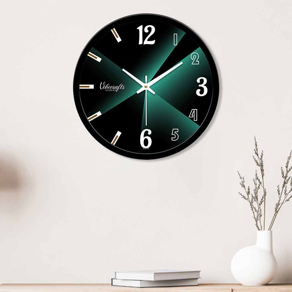 Glowing Green Lights Designer Wall Clock