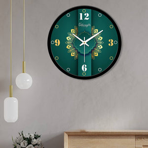 Golden and Green Luxury Wall Clock