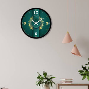 Golden and Green Wall Clock