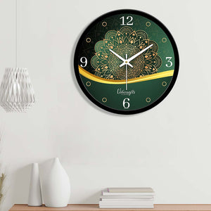 Golden Mandala Pattern Designer Wall Clock