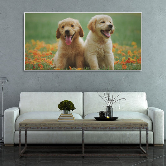  Retriever Puppies Premium Canvas Wall Painting