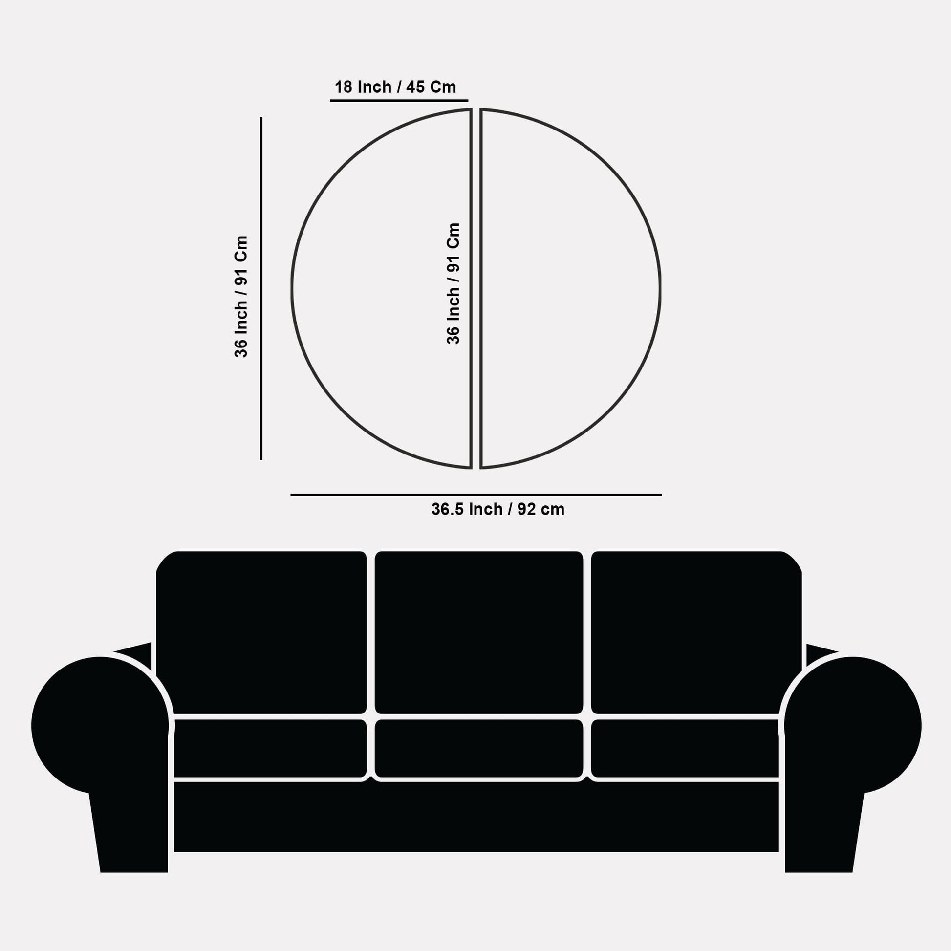 Pattern Art Semi Circle Frames Set Of 2