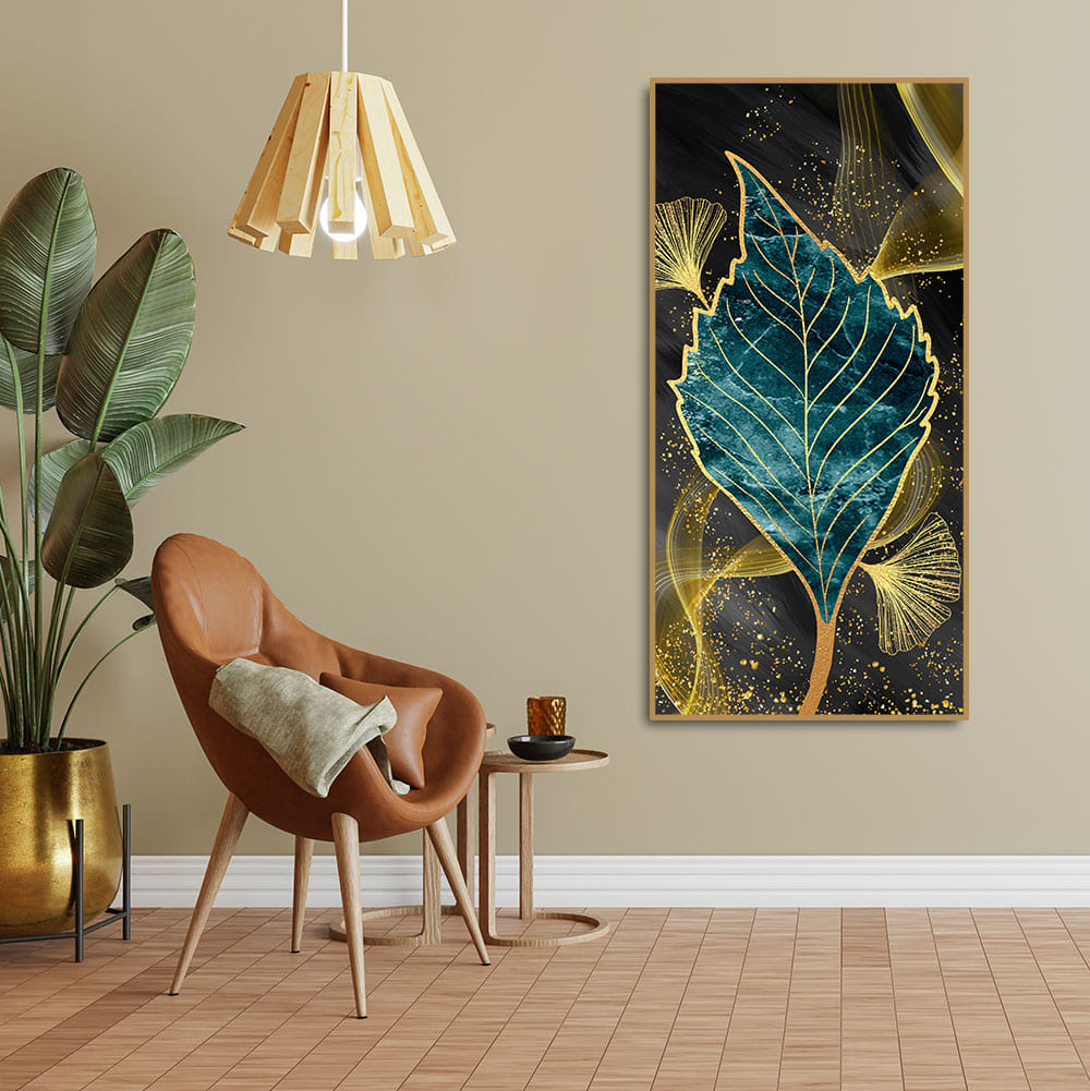 Leaf Feather Canvas Wall Painting