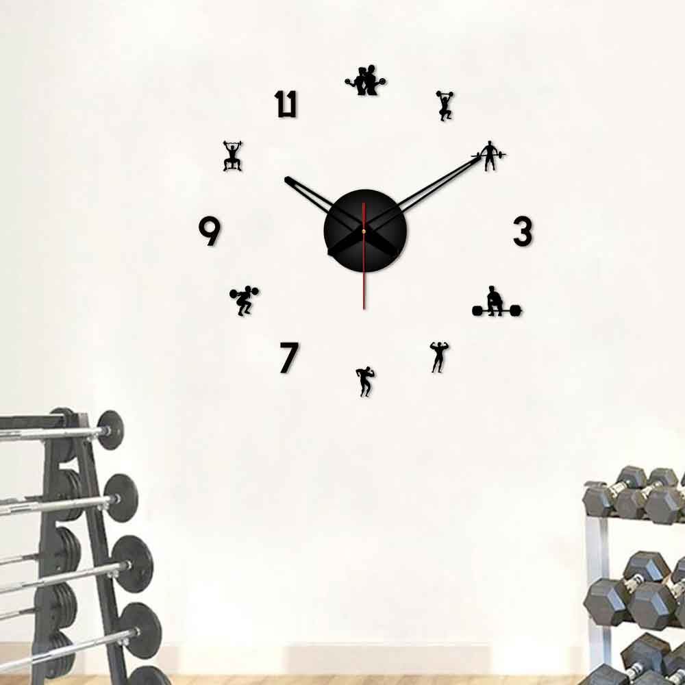 Gym Exercises Designer Big Size 3D Infinity Wall Clock