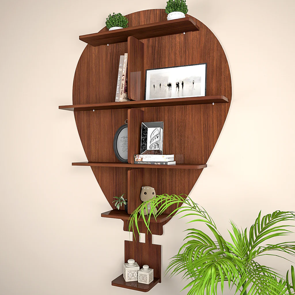 Balloon Backlit Designer Wooden Wall Shelf / Book Shelf / Night Light,