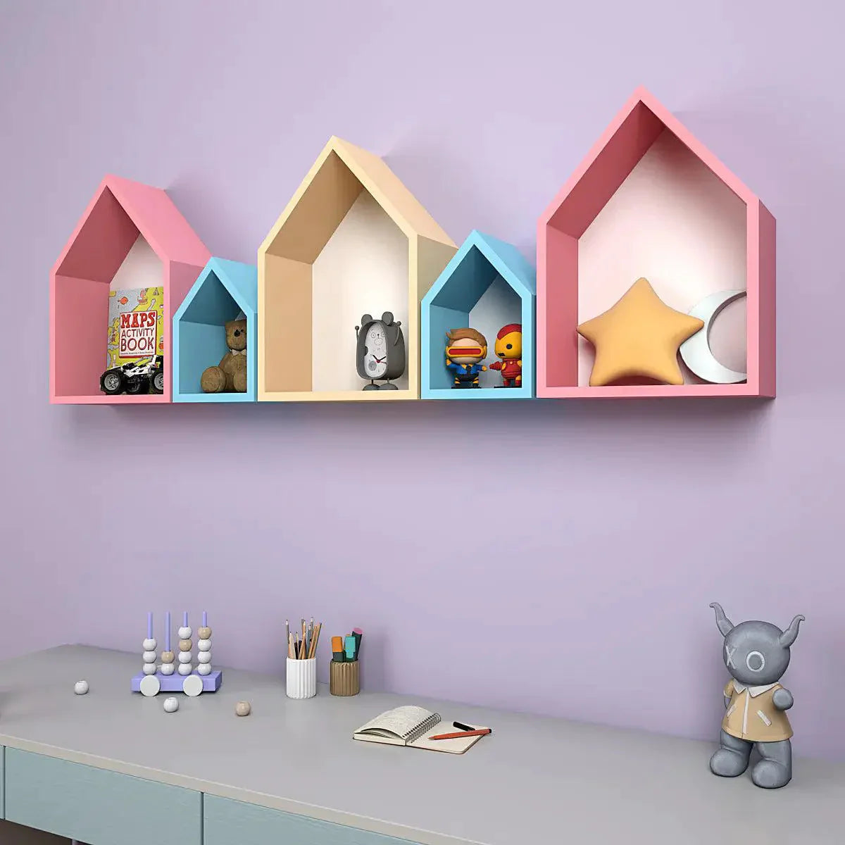  Wooden Wall Storage Shelves for Kids