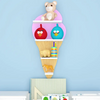 Ice-Cream Shape Wooden Wall Storage Shelf for Kids