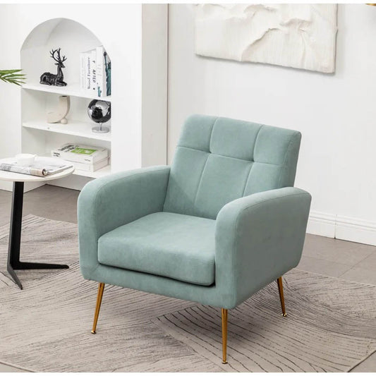 Light Seagreen Design Tufted Luxury Velvet Sofa Lounge Chair