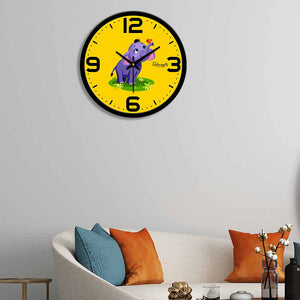 Yellow Printed Wall Clock