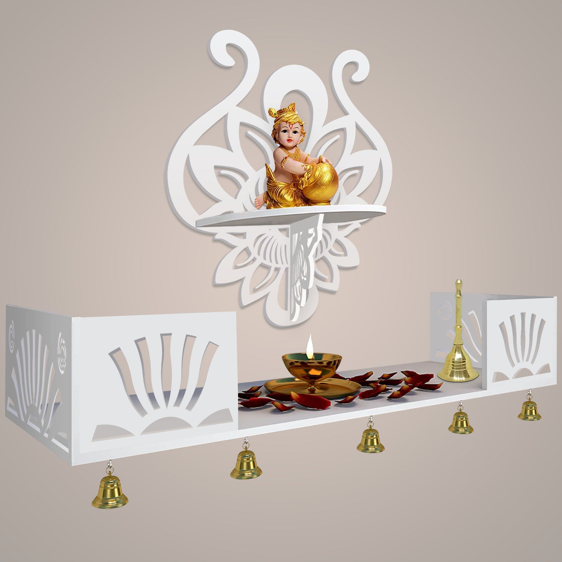 Pooja Mandir Design with Shelf