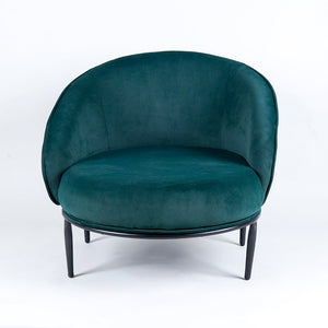 Premium Style Emerald Green Velvet Lounge Chair