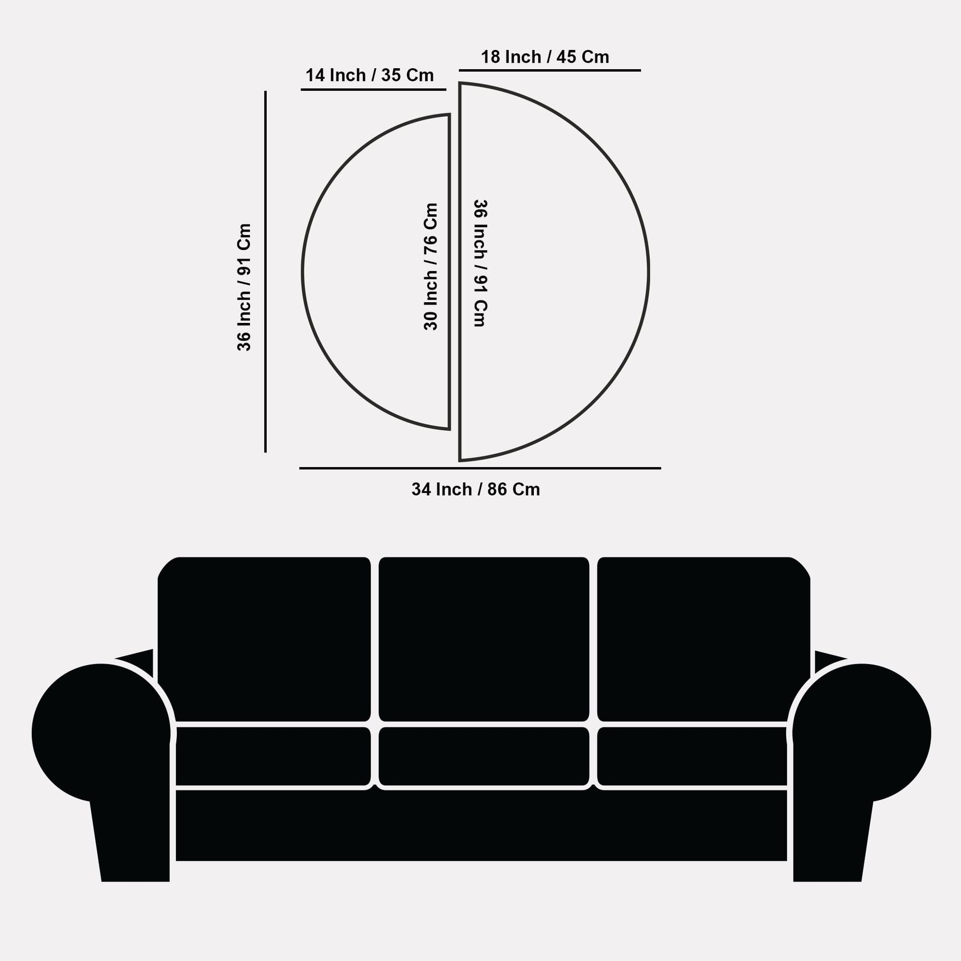  Golden Pattern Semi Circle Frames Set Of 2