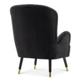 Velvet Lounge Chair with Ottoman