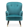 Comfy Velvet Lounge Chair with Ottoman