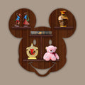 Mickey Mouse Face Shape Wooden LED Light Wall Shelf