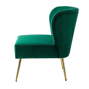 Minimalist Design Green Velvet Lounge Chairs Set Of 2