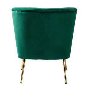 Minimalist Design Green Velvet Lounge Chairs Set Of 2