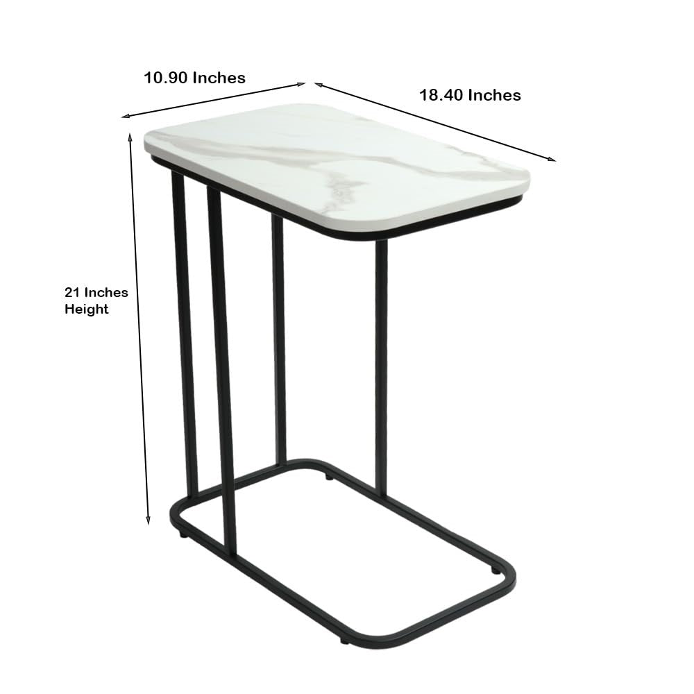 Minimalist Stylish Artistic Designer Side Table with Black Metal Finish