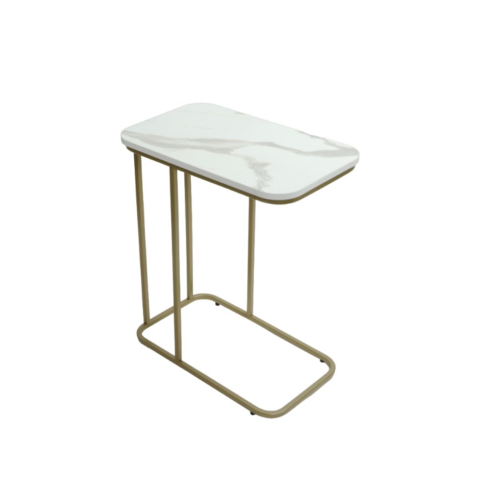 Minimalist Stylish Artistic Designer Side Table with Golden Metal Finish