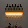 Minimalistic Design Backlit Wall Mounted Mini Bar Shelf in Light Oak Finish