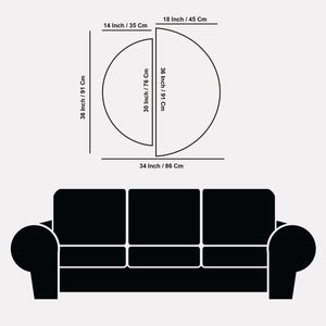 Mountains and Deer Semi Circle Frames Set Of 2