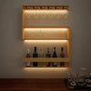 Modern Design Backlit MDF Bar Wall Shelf / Mini Bar Shelf in Light Oak Finish