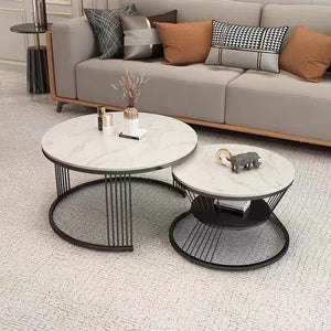 Modern Designer Multipurpose Coffee Table with Black Metal Finish