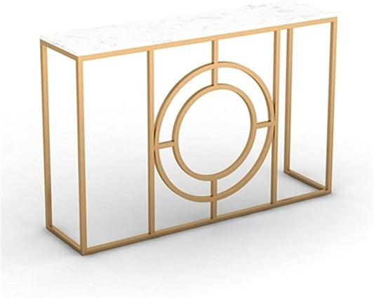 Modern Minimalist White Marble Gold Console Table