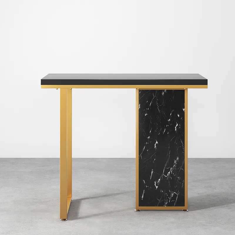 Modern Opulence Black Marble Gold Console Table