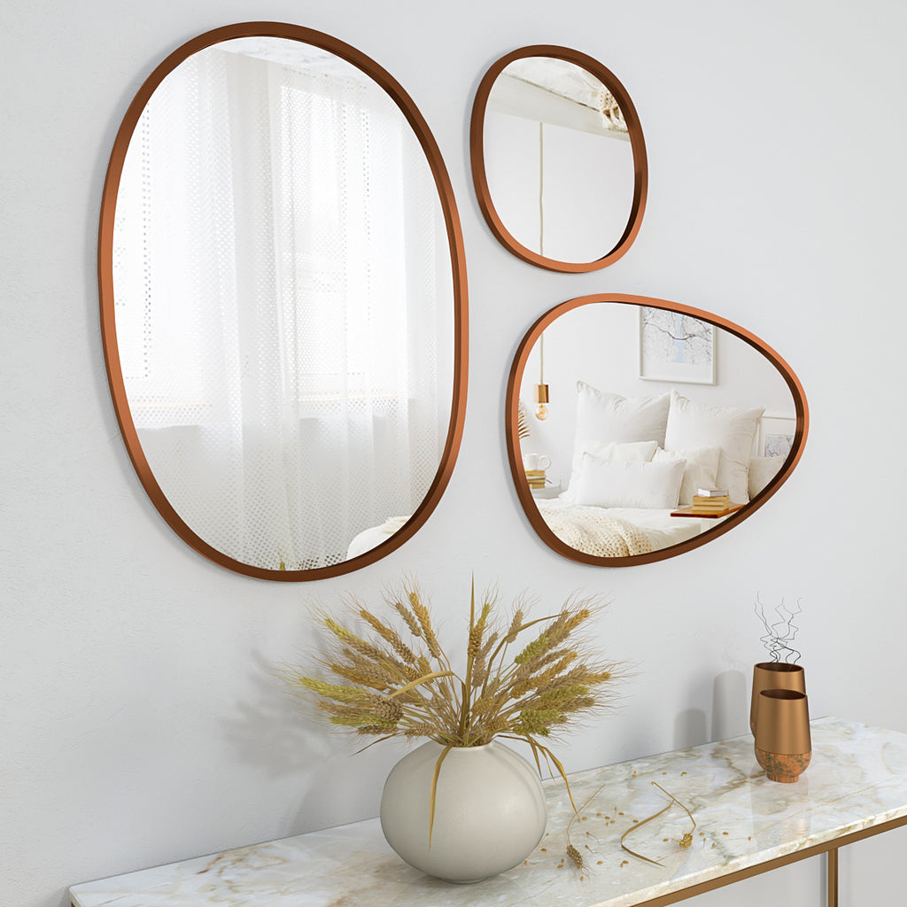 Modern Pebble Shaped Wall Mirrors 