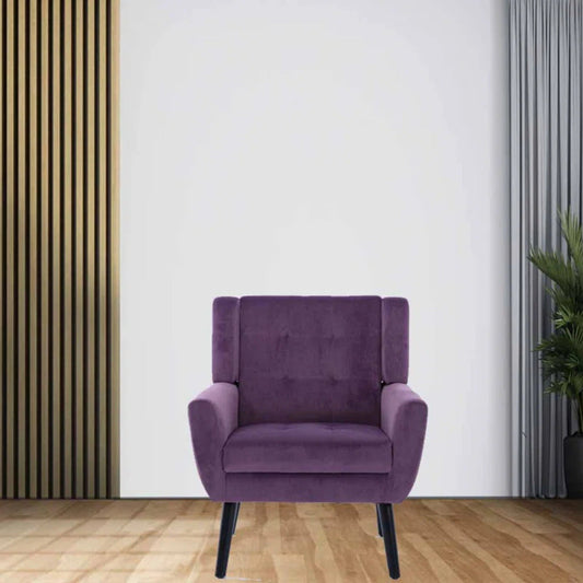 Modern Urban Purple Super Soft Velvet Sofa Lounge Chair