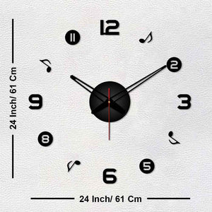 Numbers with Music Symbols Big Size 3D Infinity Wall Clock