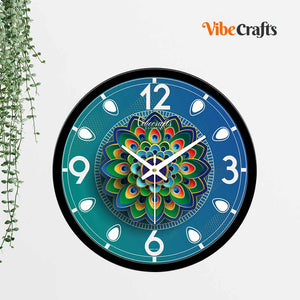 Blue Background Designer Wall Clock