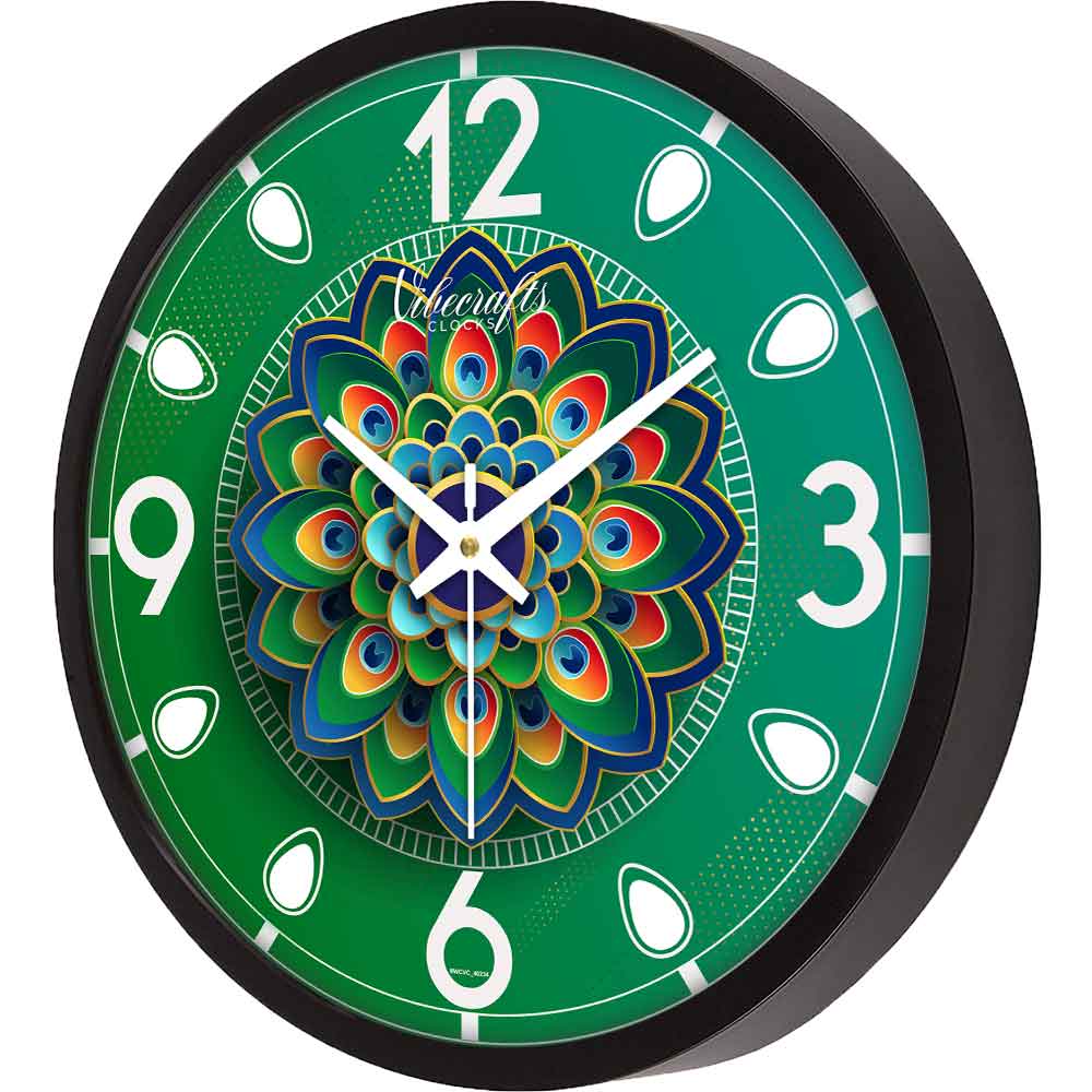 Green Background Wall Clock