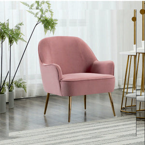 Pink Modern Cushiony Luxury Velvet Sofa Lounge Chair