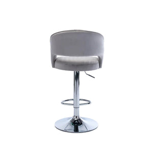 Grey Velvet Adjustable Bar Stool / Long Chair