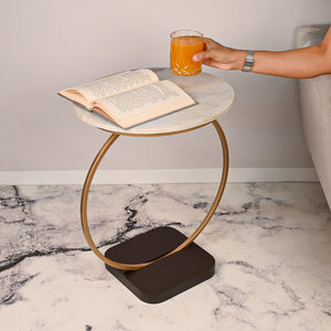 Premium Golden Halo Classic Metal Side Table