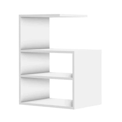 Shaped Wooden Wall Shelves with White Finish