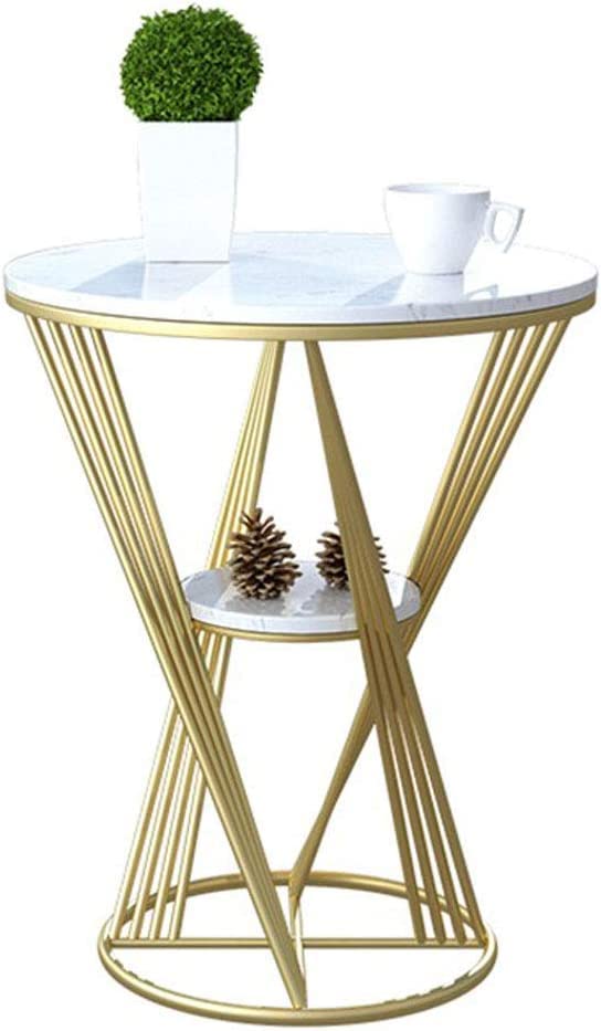 Premium Unique Natural Marble Designer Metal Side Table