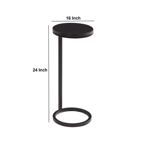 Ring Base Black Marble Designer Side Table