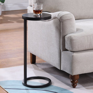 Ring Base Black Marble Designer Side Table