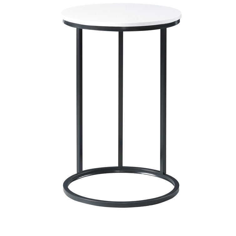 Round White Marble Designer Side Table