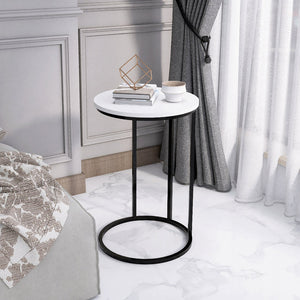 Round White Marble Designer Side Table