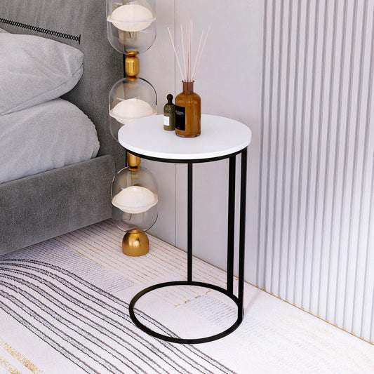 Round White Marble Designer Side Table